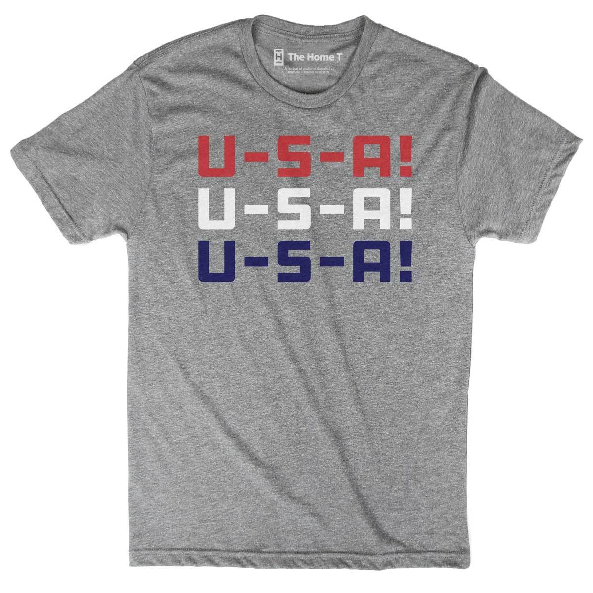 U-S-A Chant! The Home T XS Athletic Grey Crew Neck