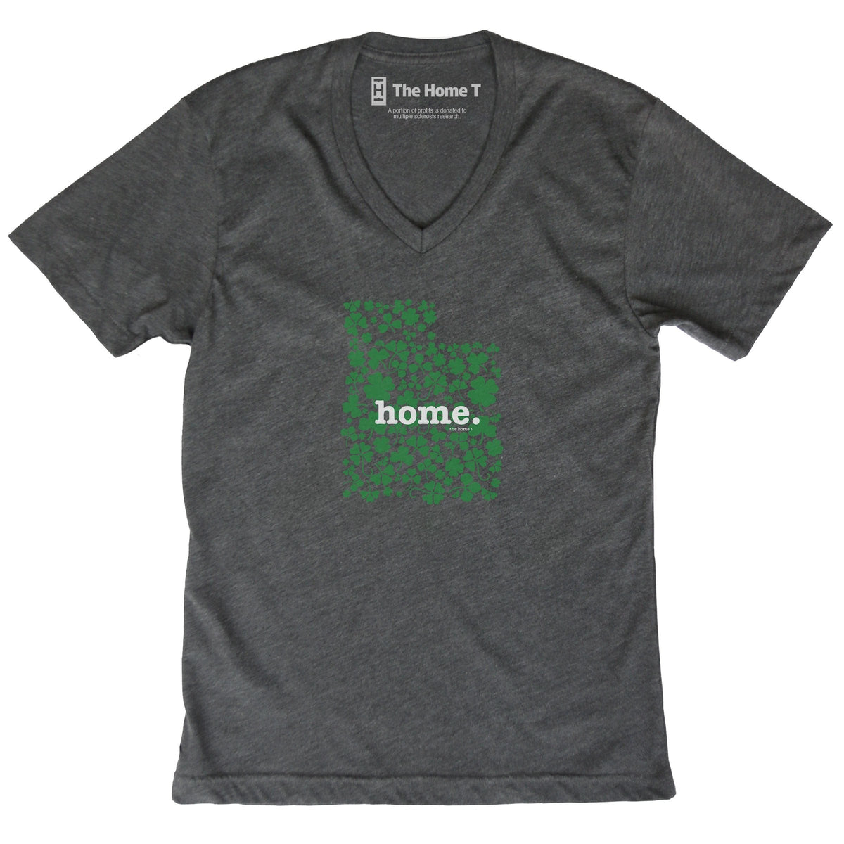 Utah Clover Dark Grey V Neck