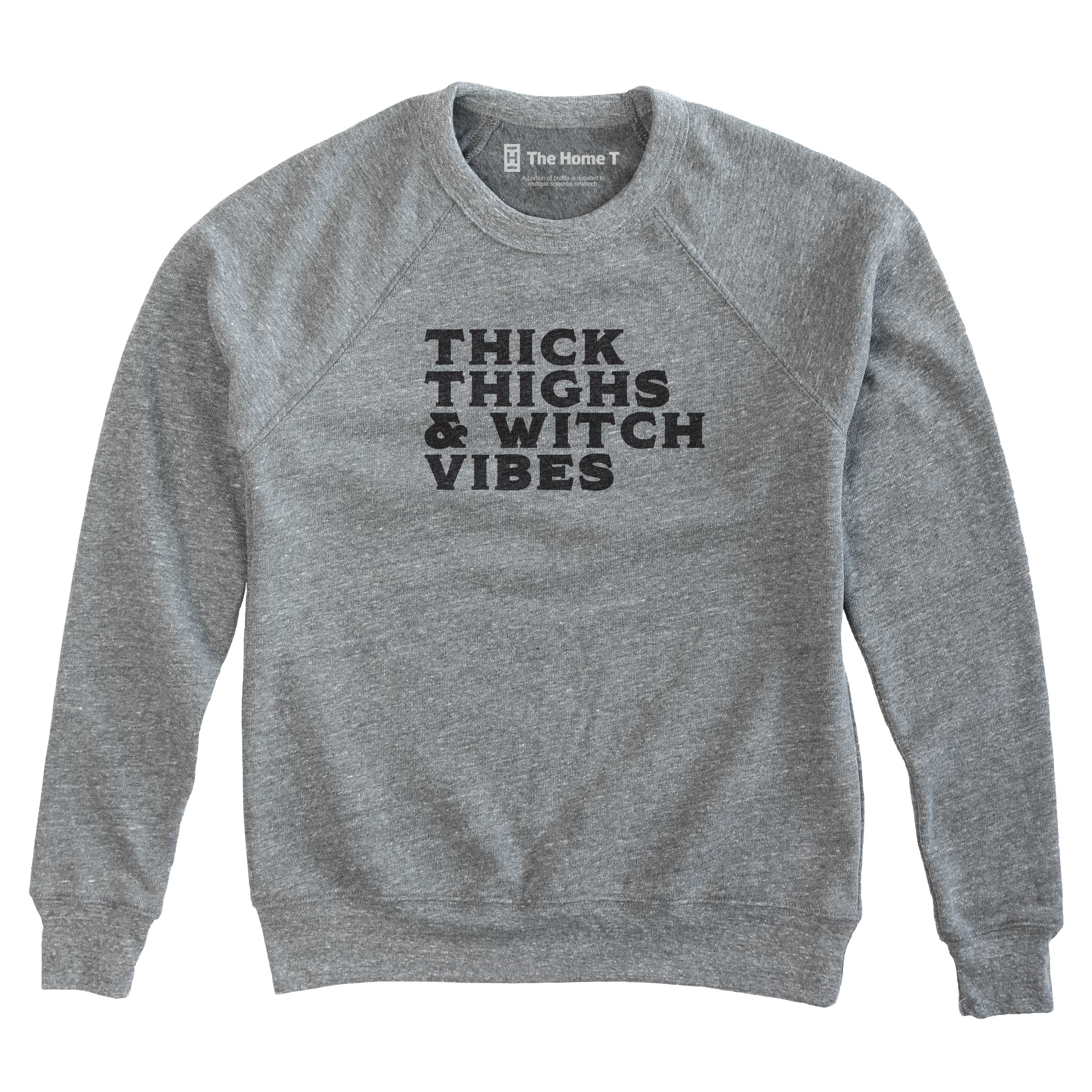 Thick Thighs, Witch Vibes Athletic Grey Sweatshirt