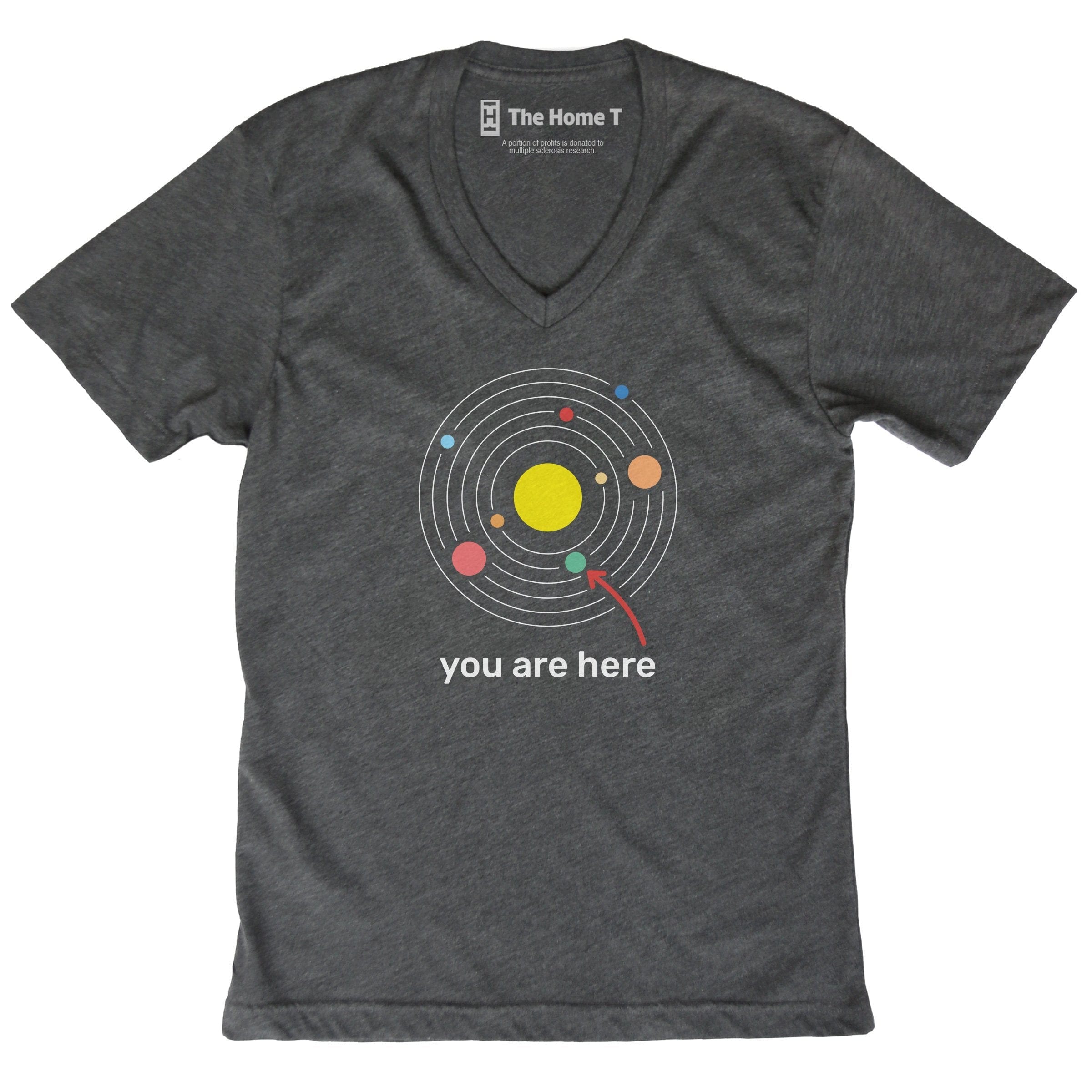 You Are Here Dark Grey V-Neck