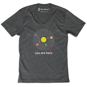 You Are Here Dark Grey V-Neck