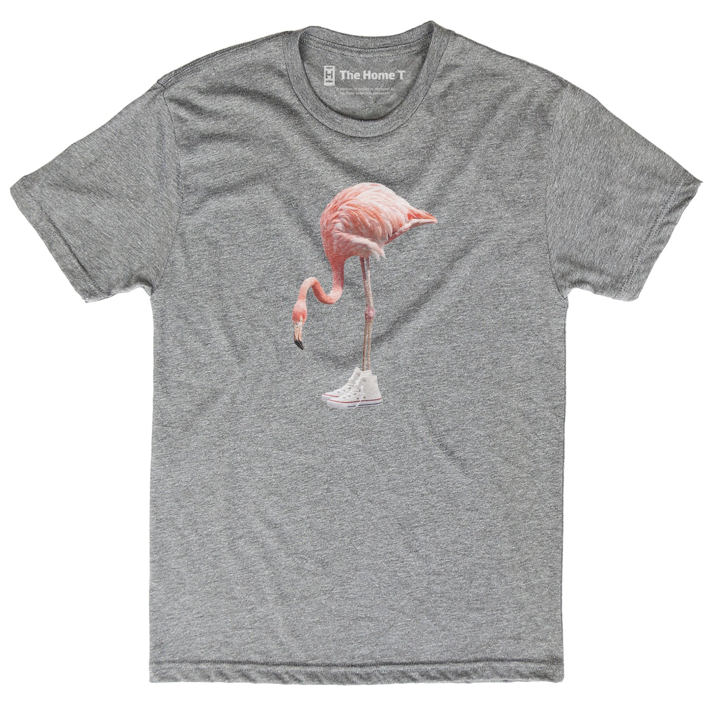 Flamingo in kicks athletic grey crewneck