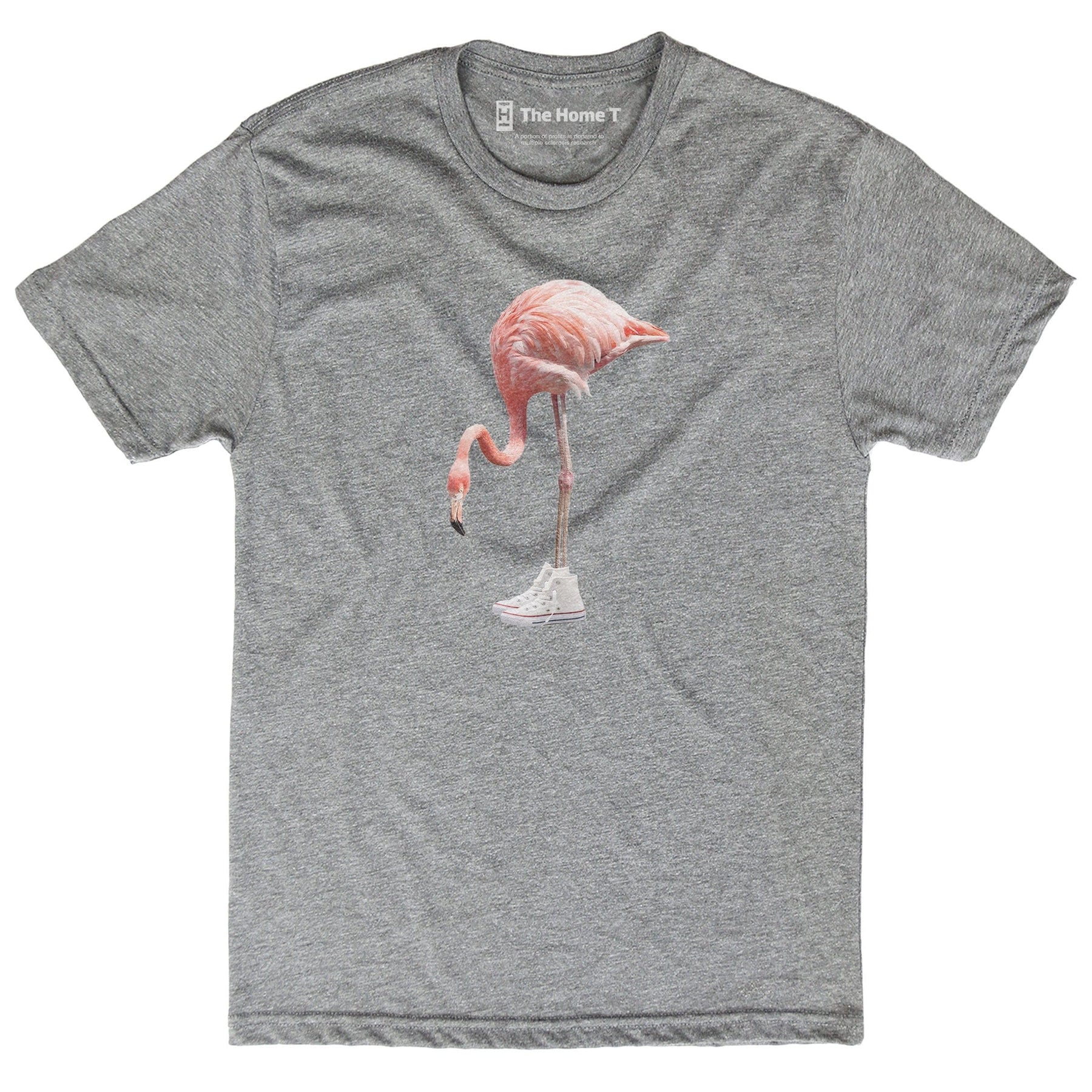 Flamingo in kicks athletic grey crewneck
