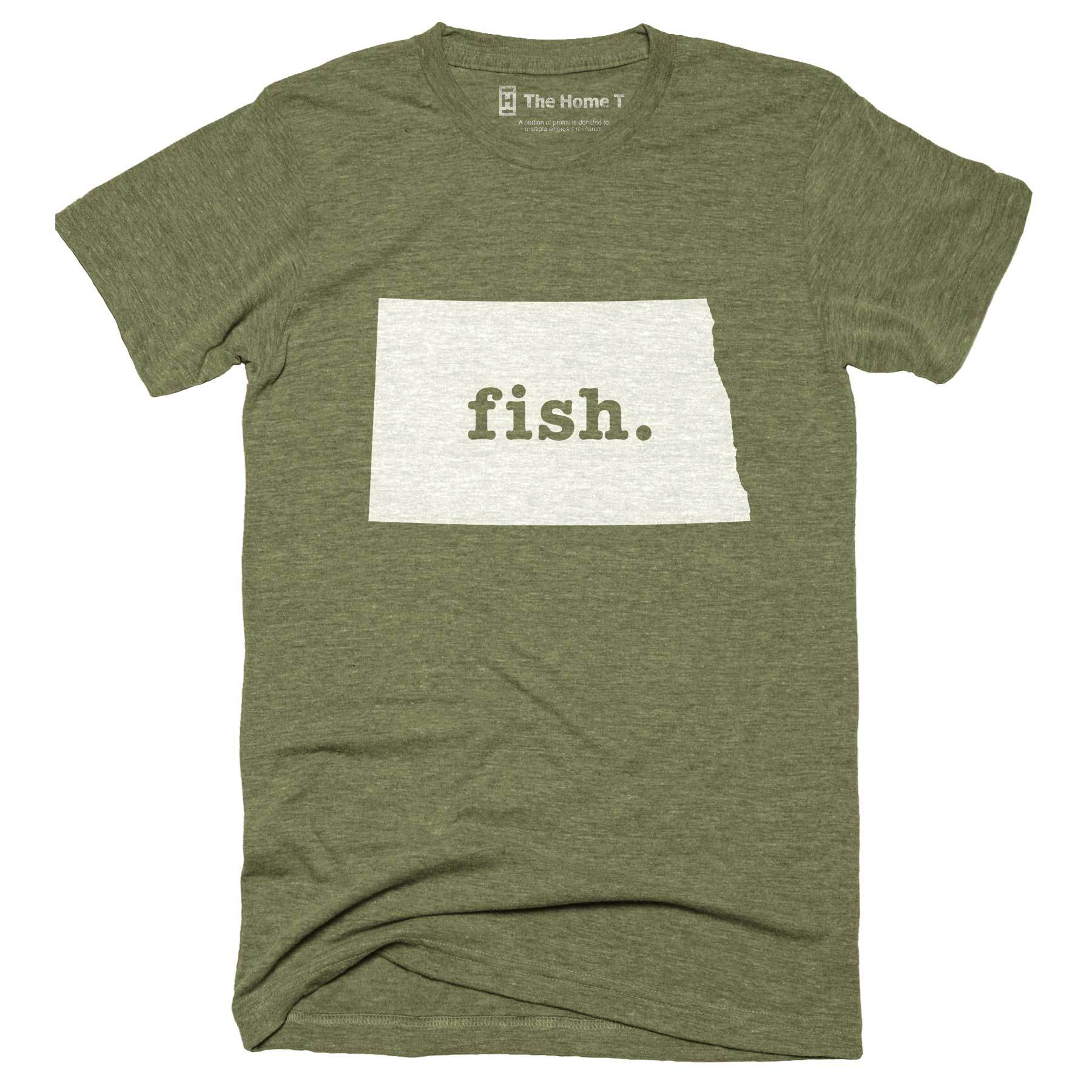 North Dakota Fish Home T-Shirt Outdoor Collection The Home T XXL Army Green