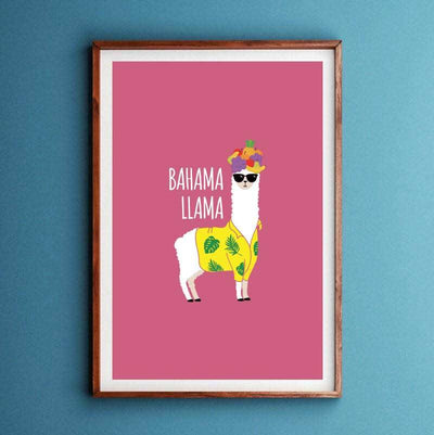Bahama Llama Art Print