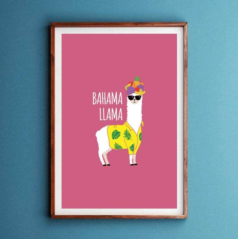 Bahama Llama Art Print Print The Home T