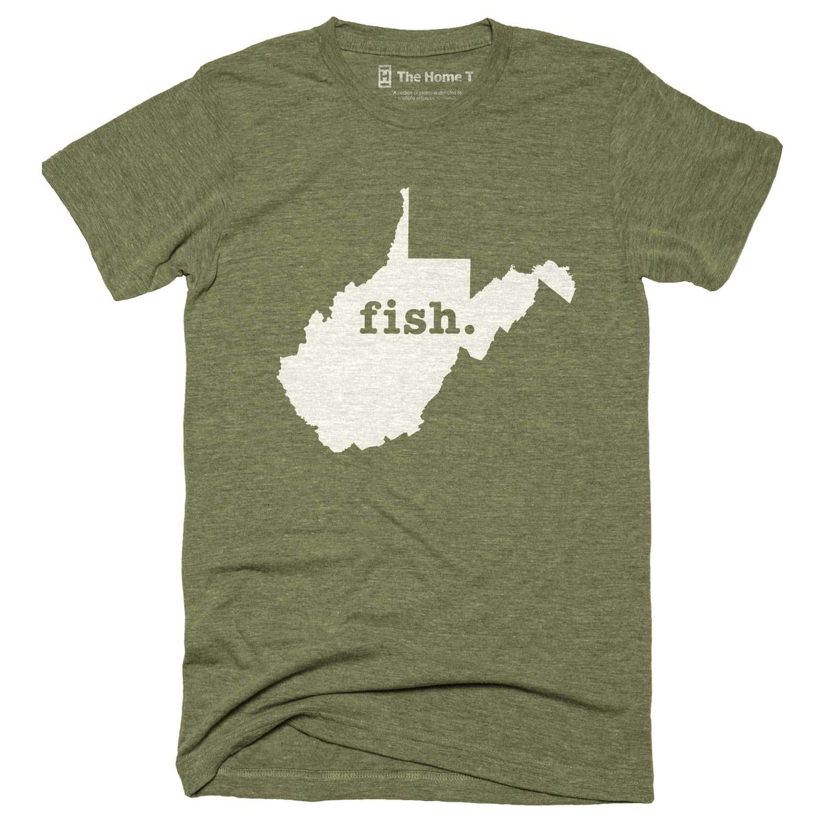 West Virginia Fish Home T-Shirt Outdoor Collection The Home T XXL Army Green