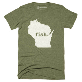 Wisconsin Fish Home T-Shirt Outdoor Collection The Home T XXL Army Green